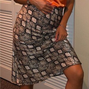 Vintage Chic Snake Print Skirt